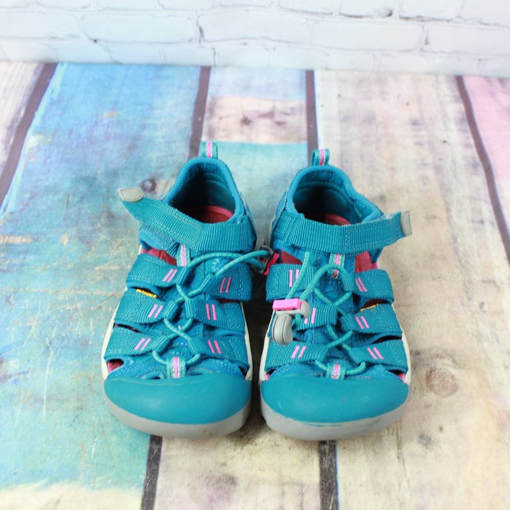 Keen Kids Newport H2 Deep Lagoon Blue Pink Waterproof Sport Outdoor Sandals US 1 - Picture 5 of 9